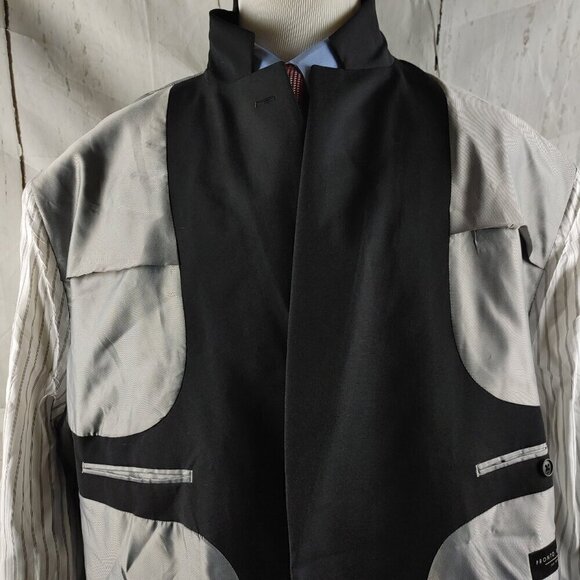 Pronto Uomo B&T 58L Wool Blend 2 Button Black Suit Jacket - Picture 10 of 14